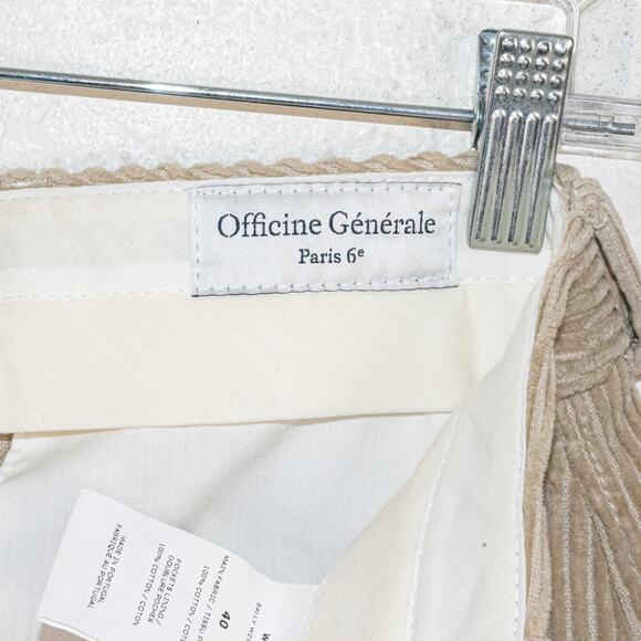 Officine Generale Sally Wide Leg Corduroy Trousers Beige size 40 - Picture 3 of 12